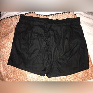 Express Black Linen Paperbag Shorts Size XL